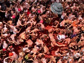 Un momento de la Tomatina de este año.