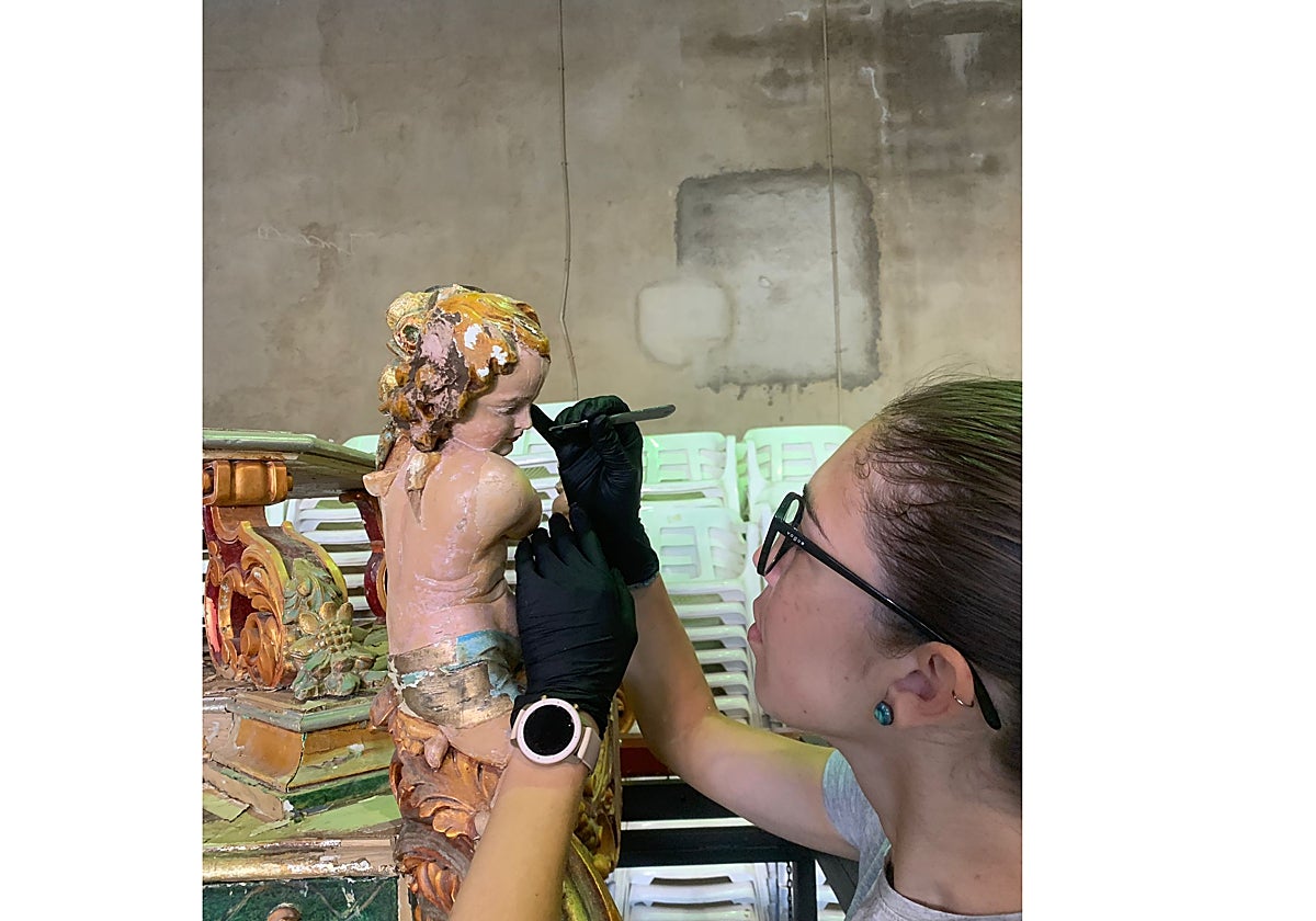 Restauración del anda de Sant Miquel.