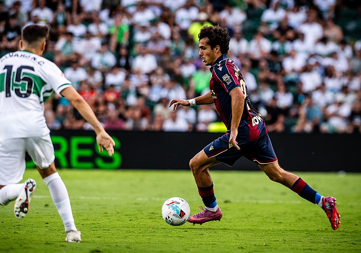 Manu Sánchez, durante el partido contra el Elche.