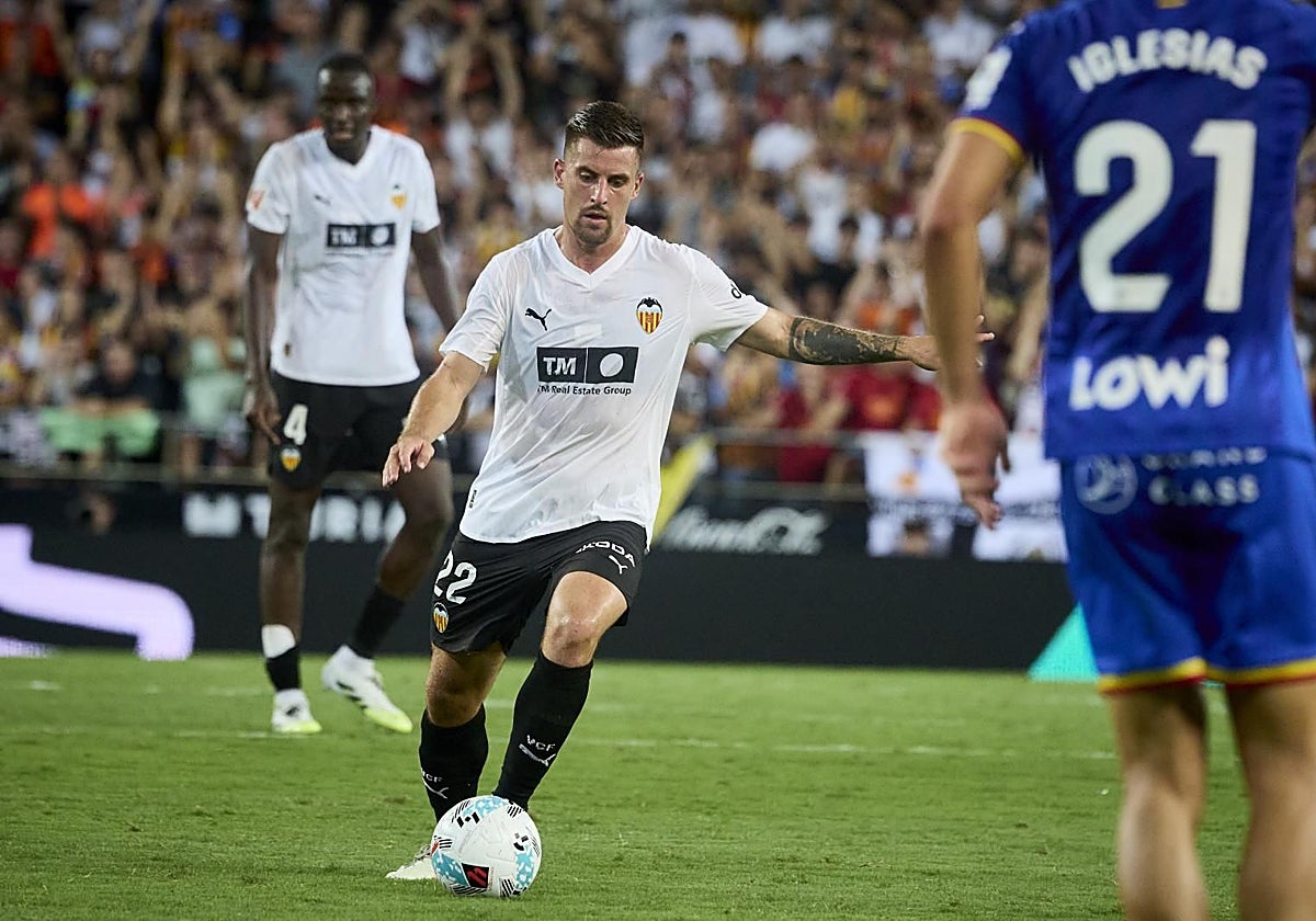 Baptiste Santamaria, contra el Getafe.