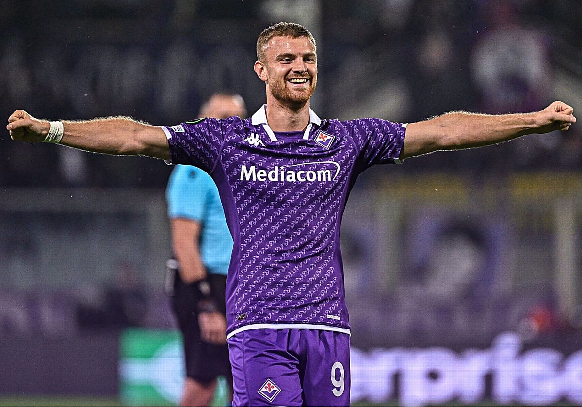 Lucas Beltrán, con la camiseta de la Fiorentina. ACF