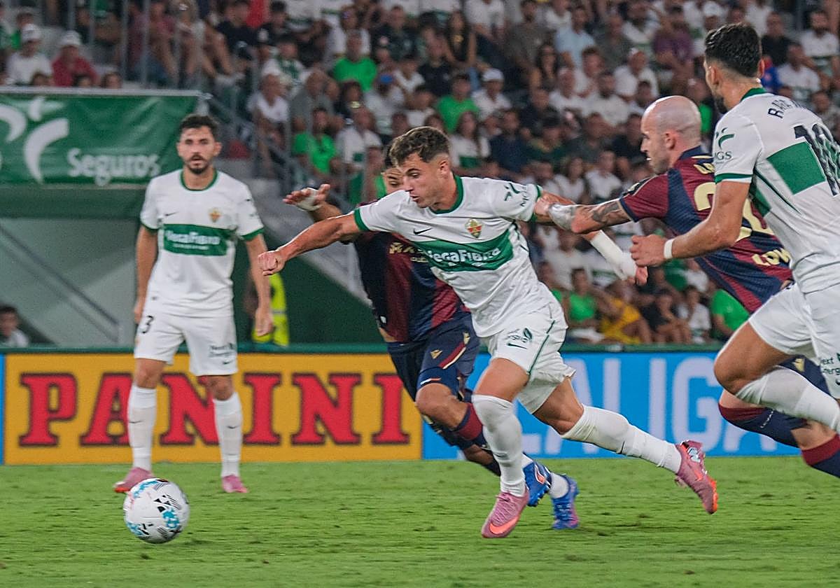 Germán Valera, en el Elche-Levante.