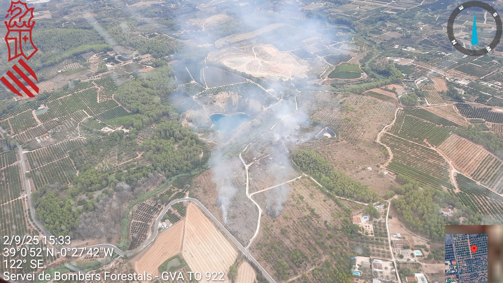 Imagen del incendio de Barxeta.
