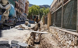 La obra que se está realizando en la calle Gonzalo Viñes.
