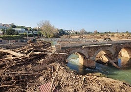 Efectos de la dana en el Parque Natural del Turia a su paso por Riba-roja.