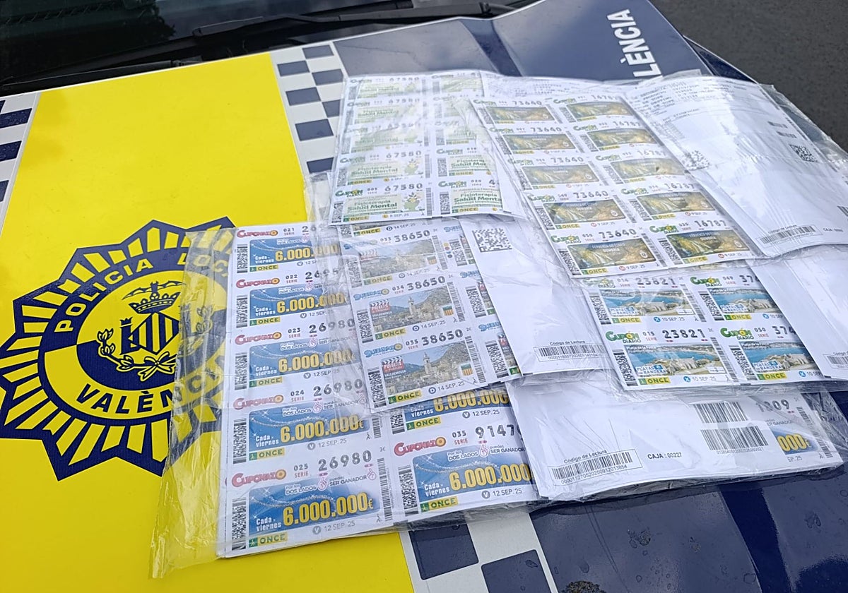 Cupones robados por un joven de 20 años en Valencia.