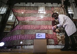 Reial Senyera, en el Ayuntamiento de Valencia.