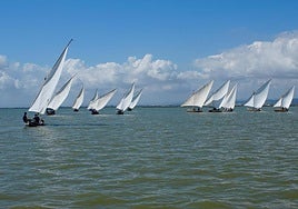 Barcas participantes en la exhibición.