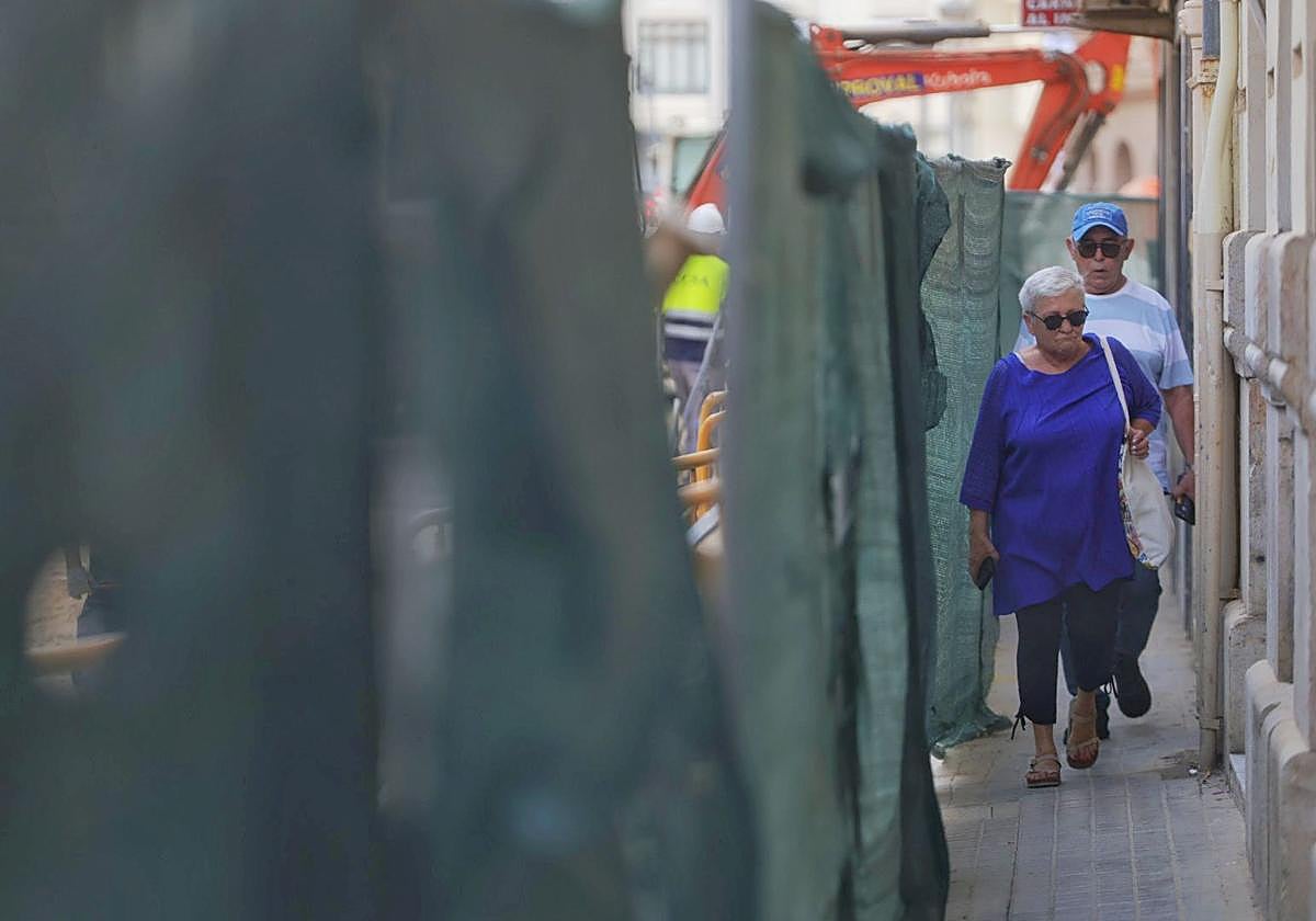 Obras en la calle Alicante de Valencia