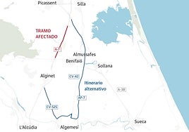 El caos que se avecina: un mes con cortes de tráfico en la A-7 por la dana desde el 19 de septiembre