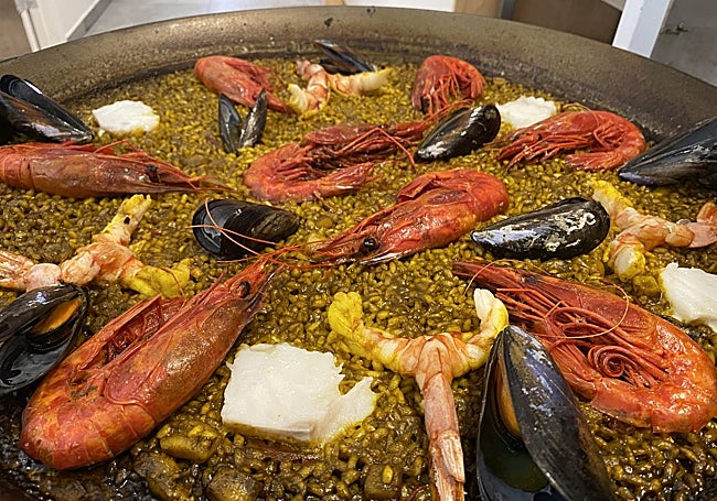 Paella de mariscos.