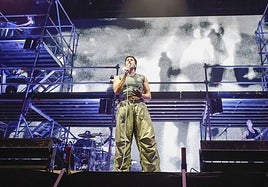 Sebastián Yatra en el Roig Arena, este domingo.