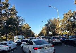 Embotellamiento hoy en Valencia.