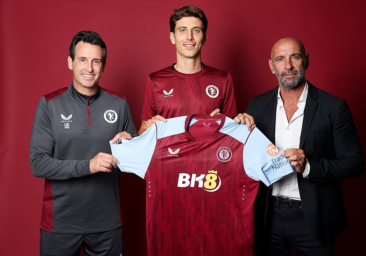 Unai Emery, Pau Torres y Monchi.