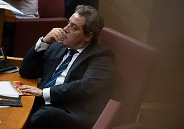 José María Llanos, este martes en el pleno de Les Corts.