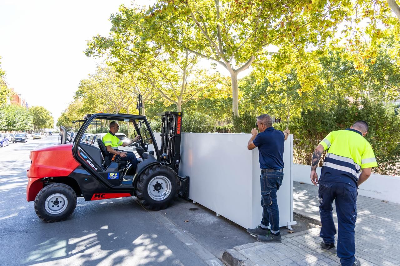 Aldaia prueba las nuevas compuertas contra los desbordamientos de la Saleta