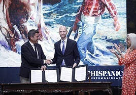 Firma del convenio con la Hispanic Society para que la obra de Sorolla llegue a Valencia.