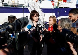 Diana Morant y Pilar Bernabé, ante los medios de comunicación.