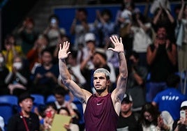 Alcaraz, tras ganar a Baez.