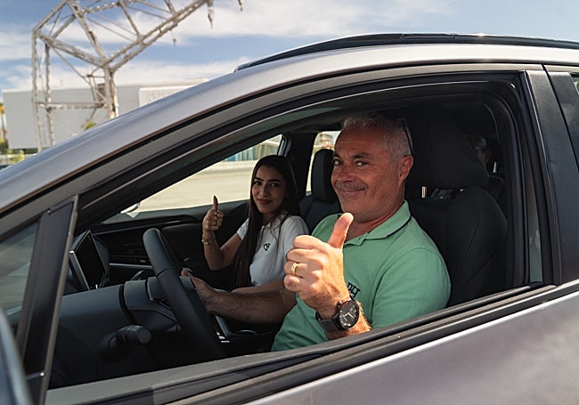 La zona de pruebas, muy concurrida.