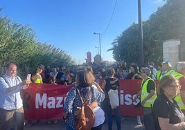 Concentración en Paiporta antes de iniciar la marcha.