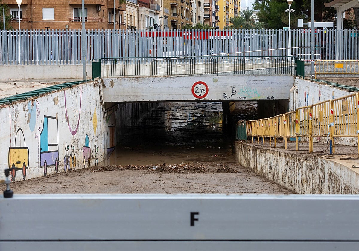 Túnel cortado en Aldaia.
