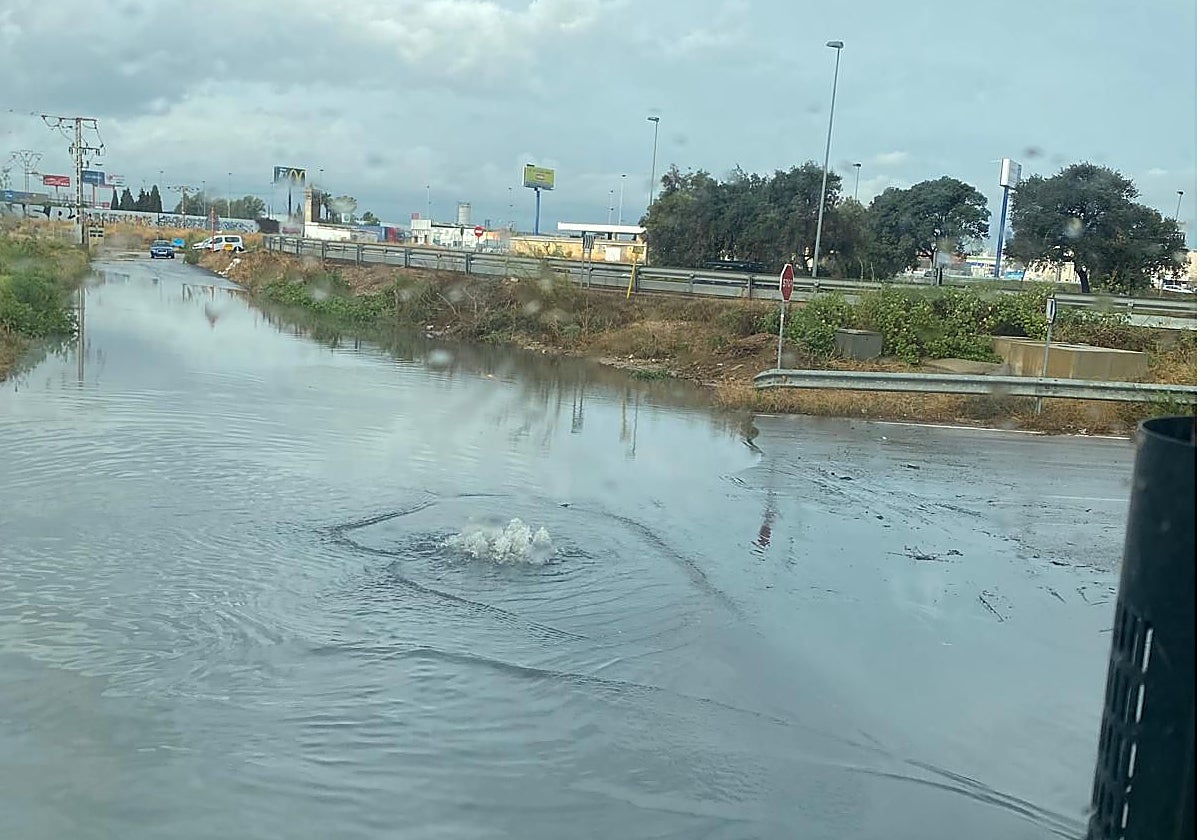 El colector oeste vertiendo a la Albufera en Alfafar.