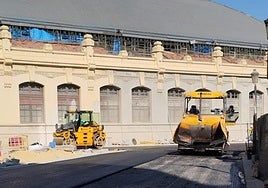 Obras en la calle Alicante de Valencia.
