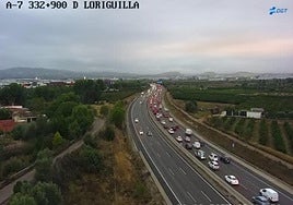 Atascos en la A-7 este lunes, 6 de octubre.