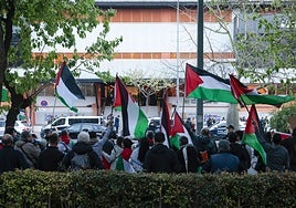 Protesta propalestina delante de La Fonteta, hace unos meses.