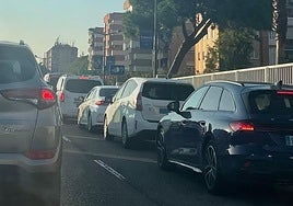Atasco registrado este miércoles en Pío XII.