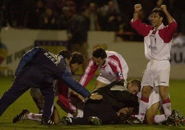 Los jugadores del Guadix, el día de la eliminación del Valencia.