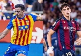 César Tárrega y Carlos Espí, futbolistas del Valencia y Levante.