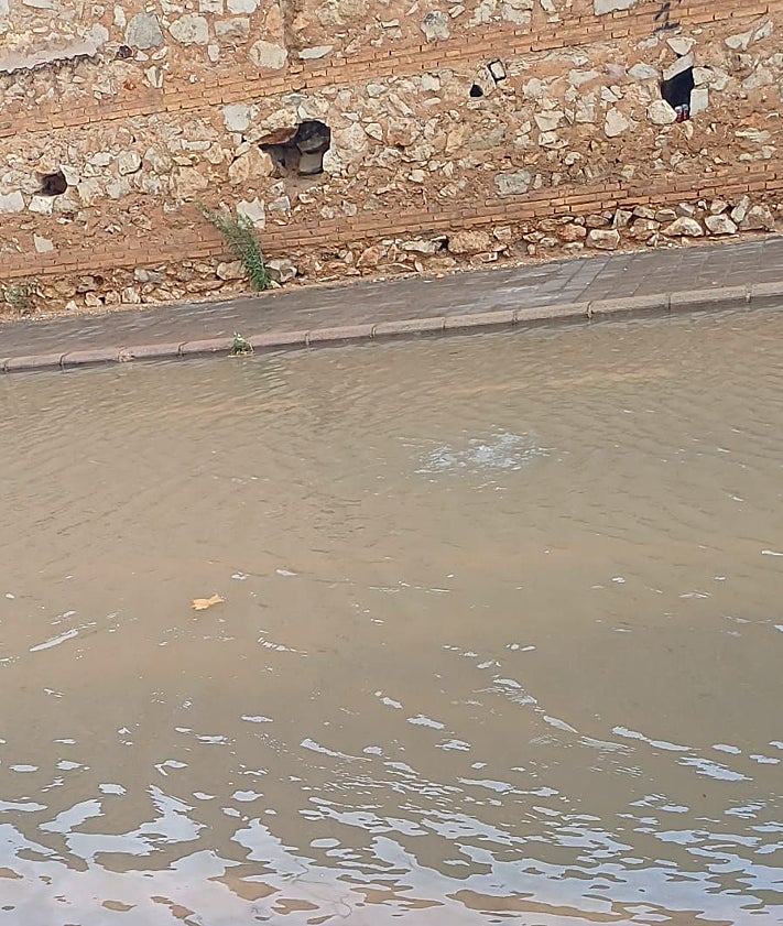 Imagen secundaria 2 - Operarios trabajando en La Torre, apertura de compuertas y calle llena de agua.