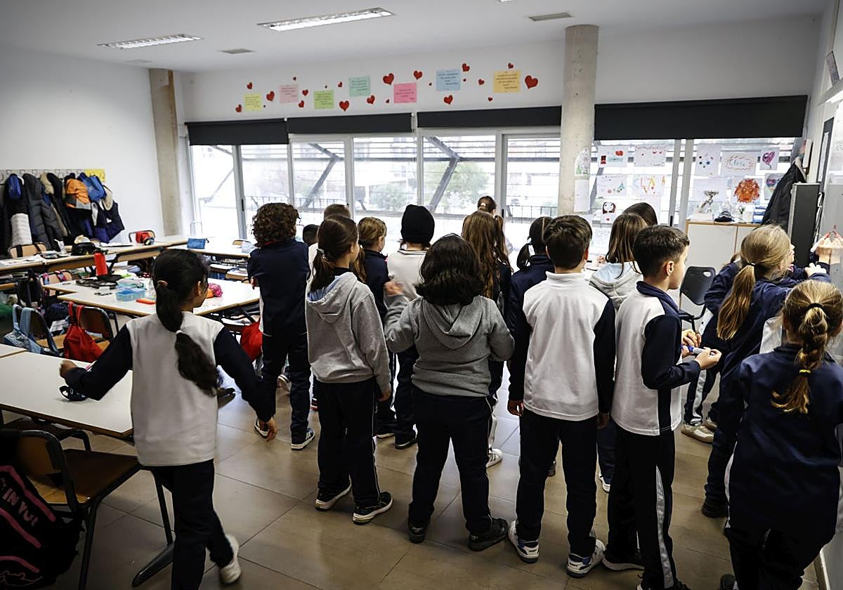 Aula de un colegio en Catarroja.