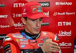 Marc Márquez, en el box de Ducati, en una imagen de archivo.