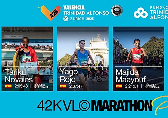 El cartel de la élite nacional del Maratón de Valencia.