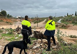 Vigilancia del caudal en uno de los barrancos que pasan por Torrent.