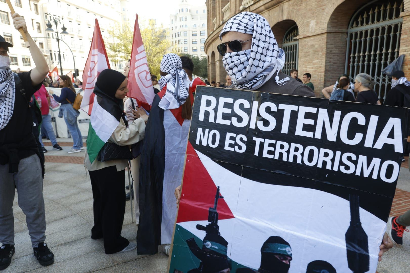 Fotos de la manifestación de estudiantes en apoyo a Palestina en Valencia