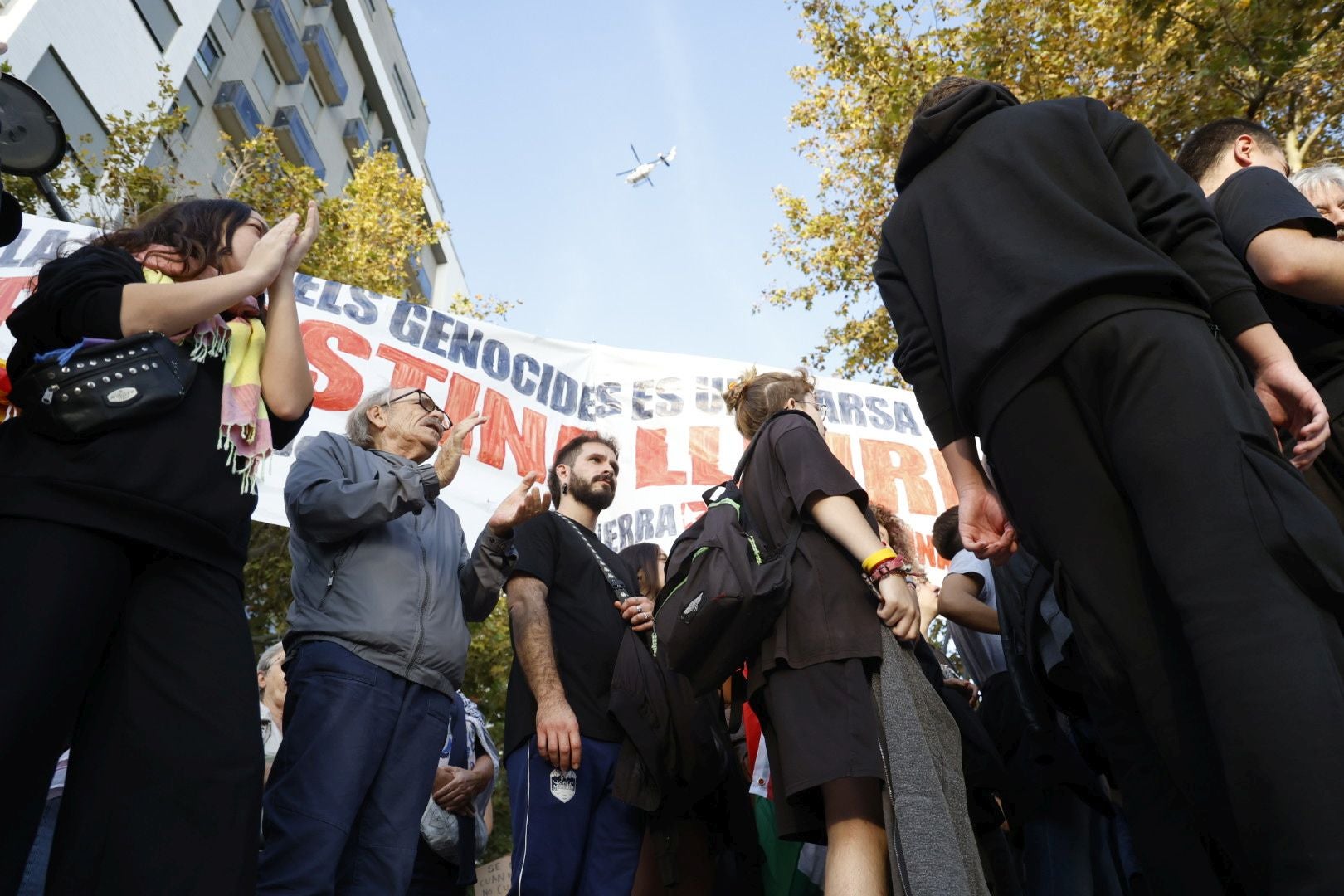 FOTOS | Protesta pro Palestina en Valencia por el Valencia Basket-Hapoel Tel Aviv