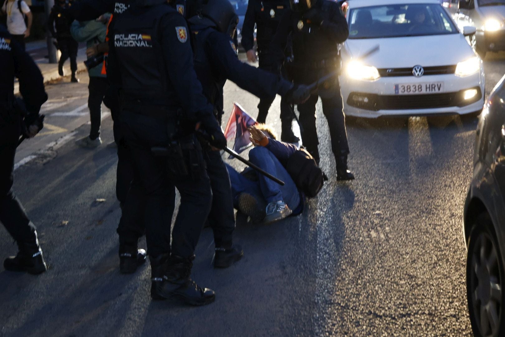 FOTOS | Protesta pro Palestina en Valencia por el Valencia Basket-Hapoel Tel Aviv
