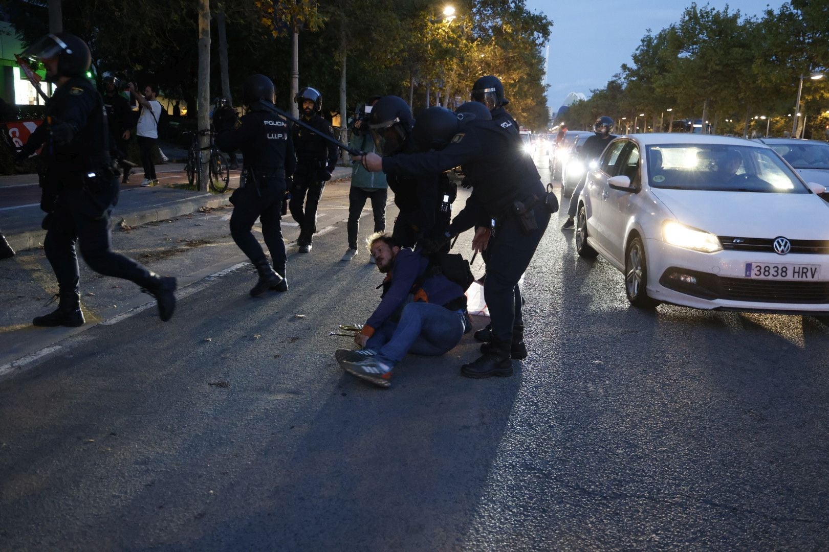 FOTOS | Protesta pro Palestina en Valencia por el Valencia Basket-Hapoel Tel Aviv
