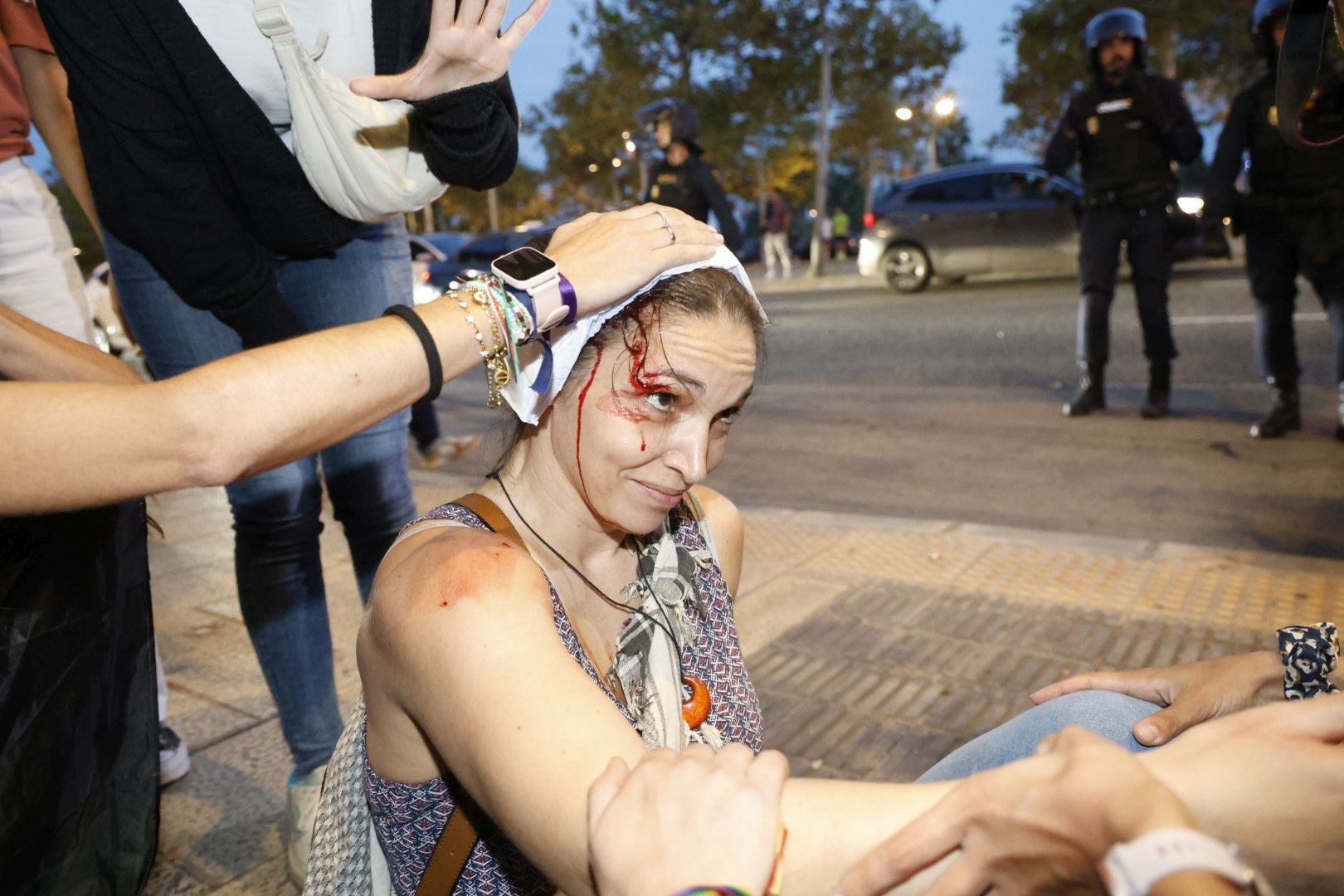FOTOS | Protesta pro Palestina en Valencia por el Valencia Basket-Hapoel Tel Aviv