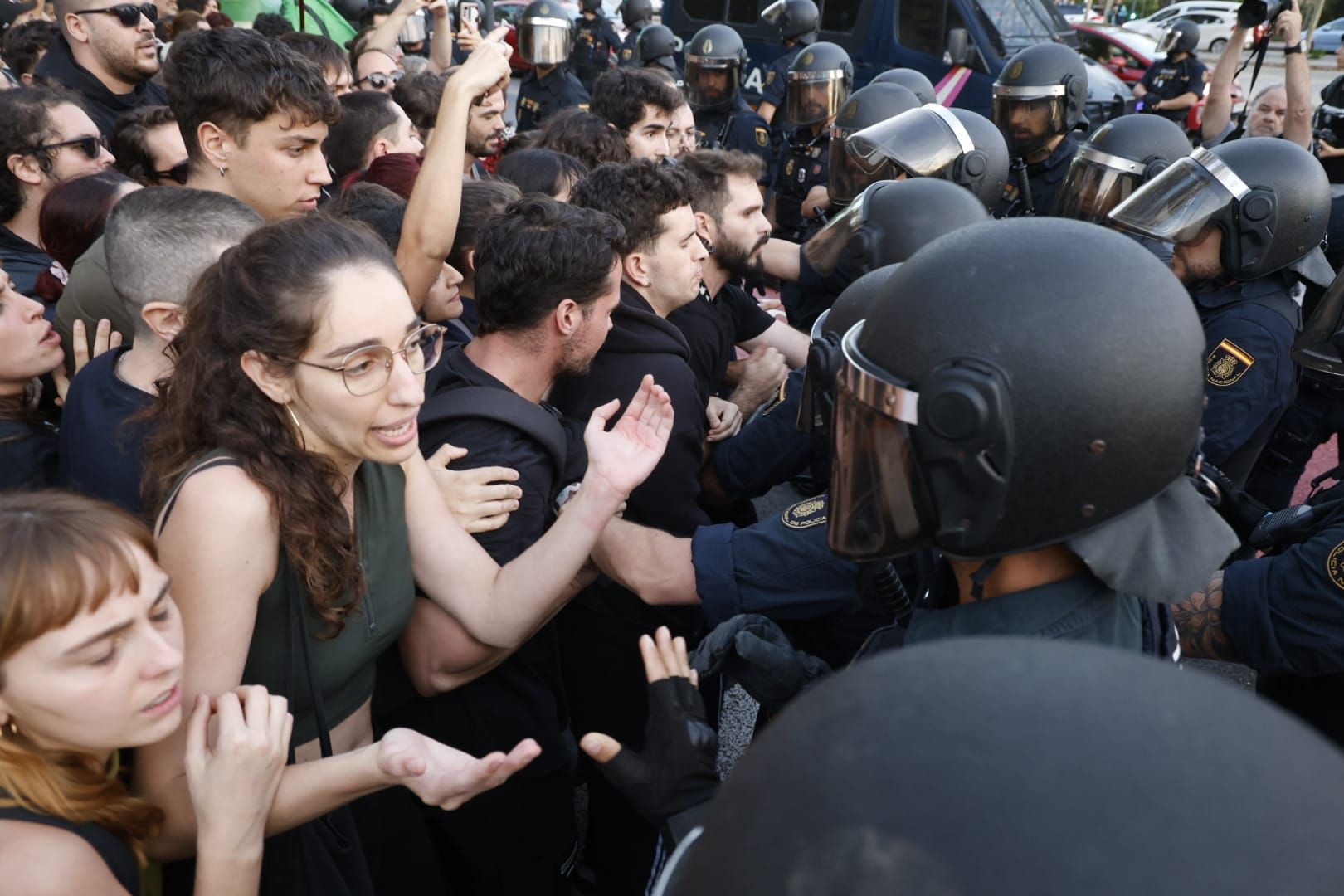 FOTOS | Protesta pro Palestina en Valencia por el Valencia Basket-Hapoel Tel Aviv