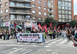 Un momento de la marcha en el centro de Valencia.