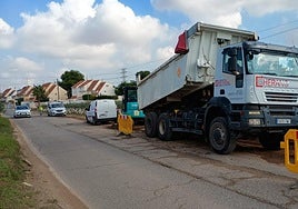 Trabajos de reparación del camino, esta semana.