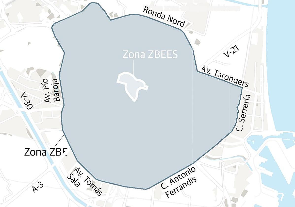 Zona de Bajas Emisiones en Valencia, con una especial en Ciutat Vella.