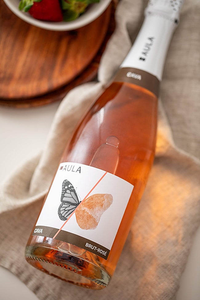 Cava Aula Brut Rosé de Coviñas.