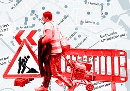 Obras en Tres Forques en una imagen reciente.