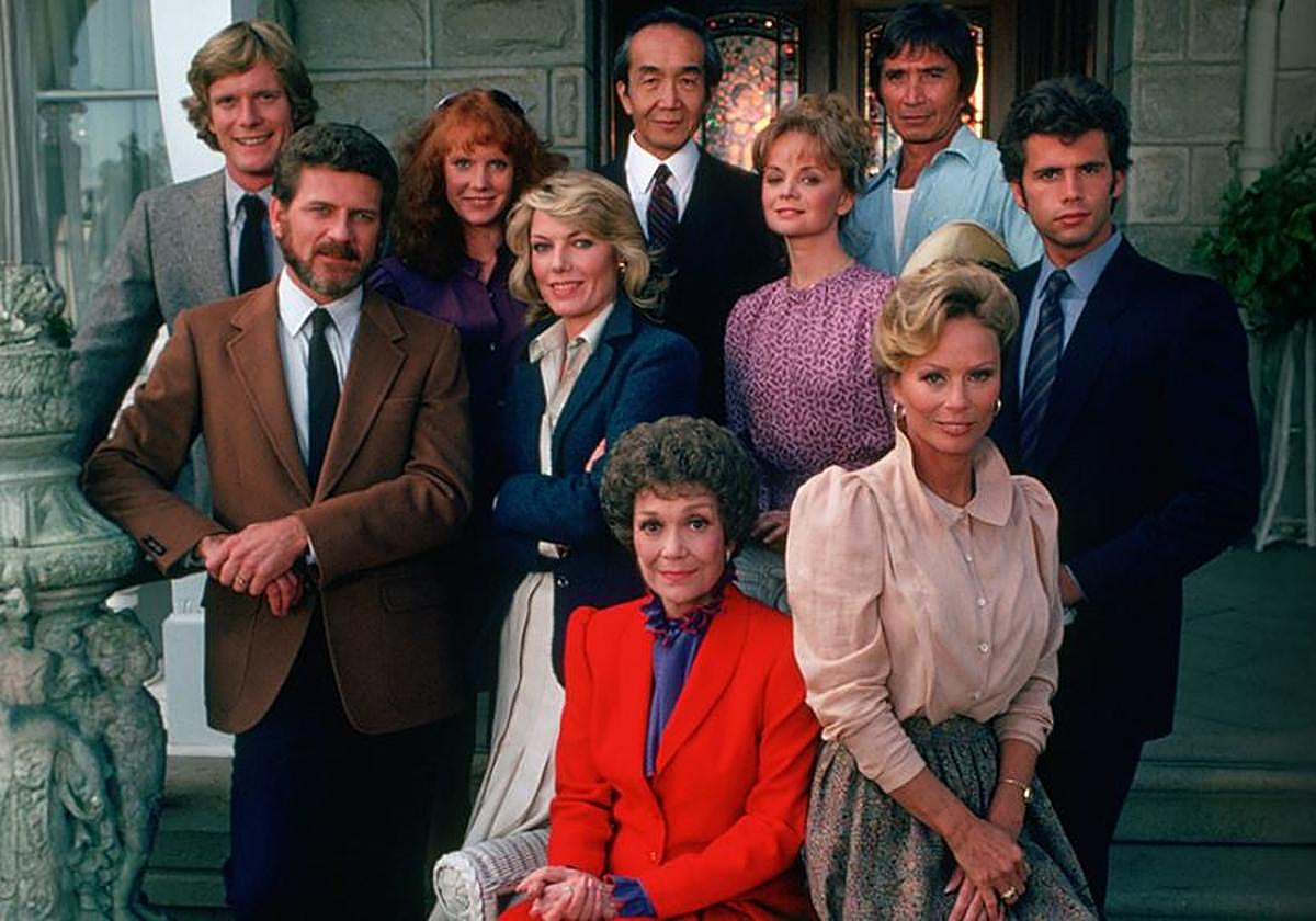 El elenco de 'Falcon Crest'.